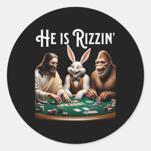 Lusnyj Rizz han är Rizzin Jesus Runt Klistermärke
