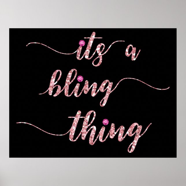 Lusnyj Rosa Girly Bling Say Poster (Framsidan)
