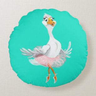 Lusnyj Round Pillow Ballerina Anka - Ditt Färg Rund Kudde