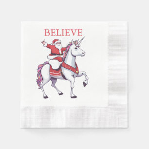 Lusnyj Santa Unicorn Tro jul Party Pappersservett