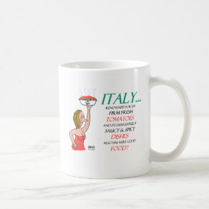 Lusnyj Saucy Spicy Italie Women and Food Tecknad Kaffemugg