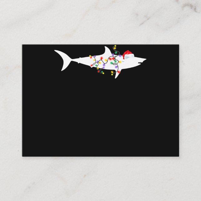 Lusnyj Shark jul Ljus Santa Hat Julafton Gift Visitkort (Framsida)