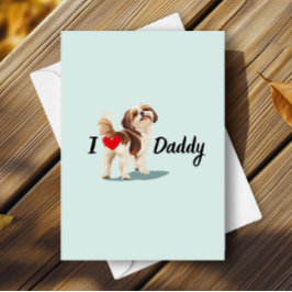Lusnyj Shih Tzu Hund Bum Butt med Heart Fars dag Kort