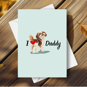 Lusnyj Shih Tzu Hund Bum Butt med Heart Fars dag Kort