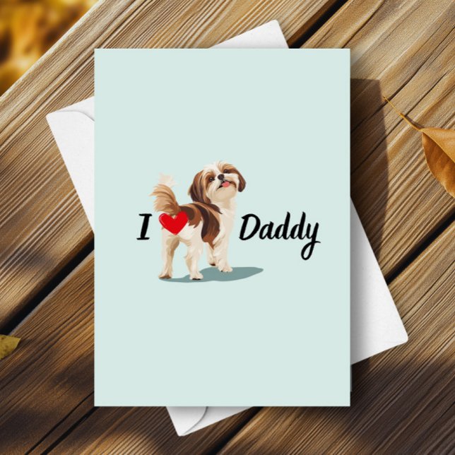 Lusnyj Shih Tzu Hund Bum Butt med Heart Fars dag Kort (Skapare uppladdad)