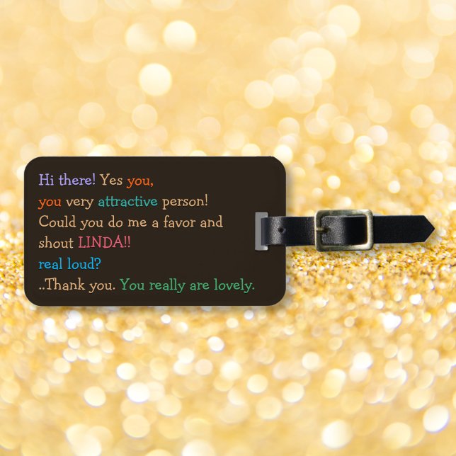 Lusnyj Shout My Namn Humor Anpassningsbar Travel L Bagagebricka (Funny Shout My Name Humor Custom Travel Luggage Luggage Tag)