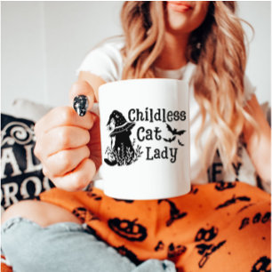 Lusnyj Spooky Cute Halloween Chilless Cat Dam Kaffemugg