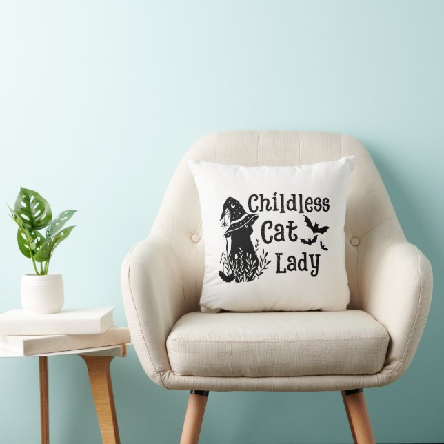 Lusnyj Spooky Cute Halloween Chilless Cat Dam Kudde (Stol)