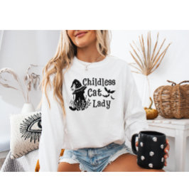Lusnyj Spooky Cute Halloween Chilless Cat Dam T Shirt