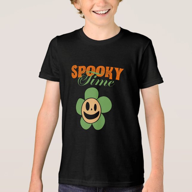 Lusnyj Spooky Ghost Flower, Spooky lime T Shirt (Framsida)