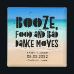 Lusnyj Sprit Food Bad Dance Moves Beach Wedding Magnet<br><div class="desc">Beach bröllop gynnar magneter i en "Sprit,  mat och dåliga dansrörelser"-design. Anpassa med namn,  datum och plats för bröllop. Kan användas för att spara datumet eller en bröllopsförmån. Besök vår butik för att se vilka produkter som samordnar sig i den här designen.</div>