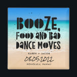 Lusnyj Sprit Food Bad Dance Moves Beach Wedding Magnet<br><div class="desc">Beach bröllop gynnar magneter i en "Sprit,  mat och dåliga dansrörelser"-design. Anpassa med namn,  datum och plats för bröllop. Kan användas för att spara datumet eller en bröllopsförmån. Besök vår butik för att se vilka produkter som samordnar sig i den här designen.</div>