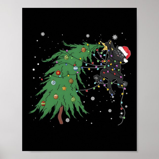 Lusnyj svart tomten som snurrade upp i Julgran Poster (Framsidan)