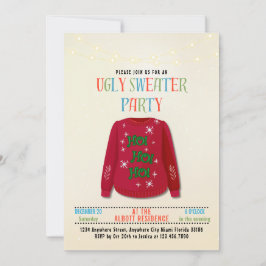 Lusnyj tacy Ugly jul Helgdag Sweater Party Inbjudningar
