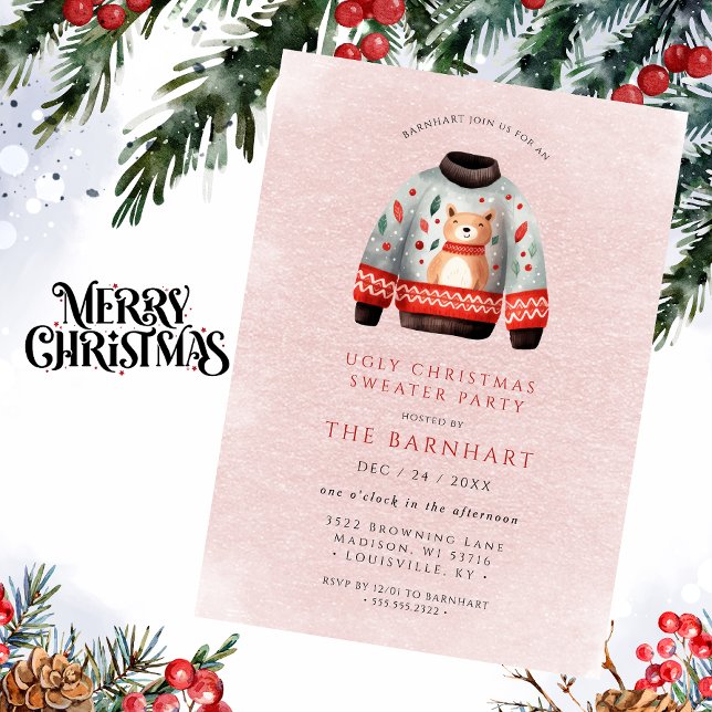 Lusnyj tacy Ugly jul Sweater Party Inbjudningar (Skapare uppladdad)