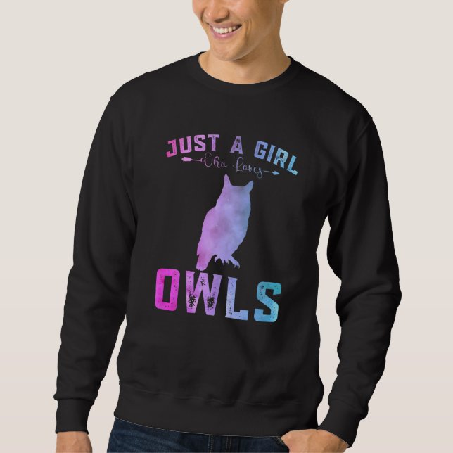 Lusnyj Uggla Girls är bara en flicka som Kärlek Ug Lång Ärmad Tröja (Framsida)