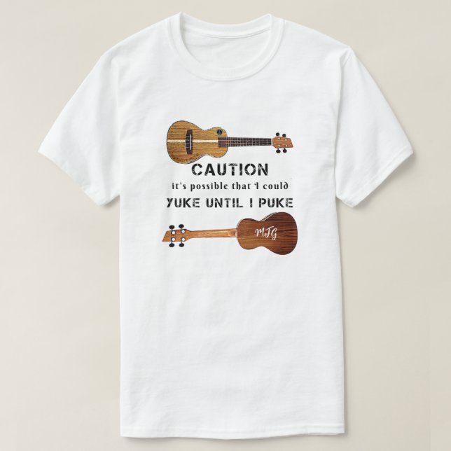 Lusnyj Ukulele Försiktighet tills jag kör T-Shirt (Design framsida)