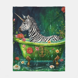 Lusnyj Unicorn Zebra i Bathtub Fleecefilt