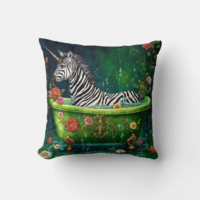 Lusnyj Unicorn Zebra i Bathtub Kudde (Framsida)