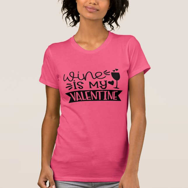 Lusnyj Valentines day Vin är min kärlek humoristis T Shirt (Framsida)