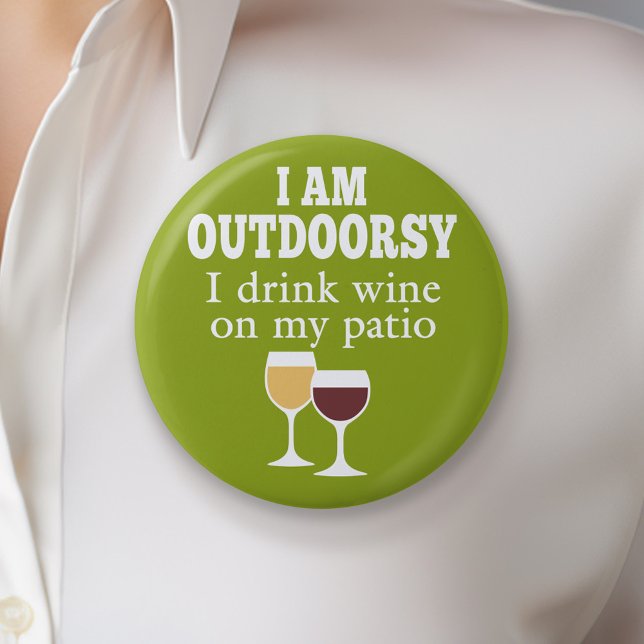 Lusnyj Vin-citat - Jag dricker vin på min patient Knapp (Funny Wine Button)