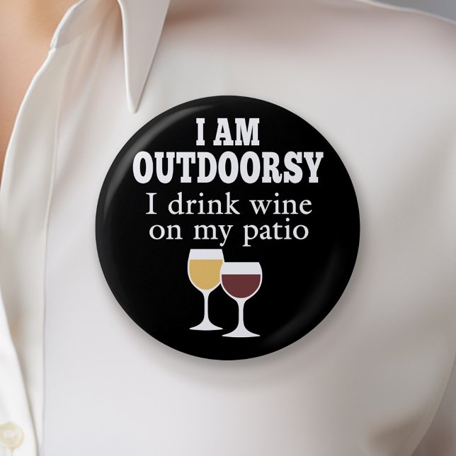 Lusnyj Vin-citat - Jag dricker vin på min patient Knapp (Funny Wine Button)