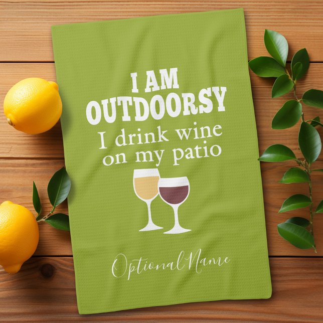Lusnyj Vin-citat - Jag dricker vin på min patient Kökshandduk (Funny yoga and wine drinking kitchen towel - you can personalize with name for a gift)