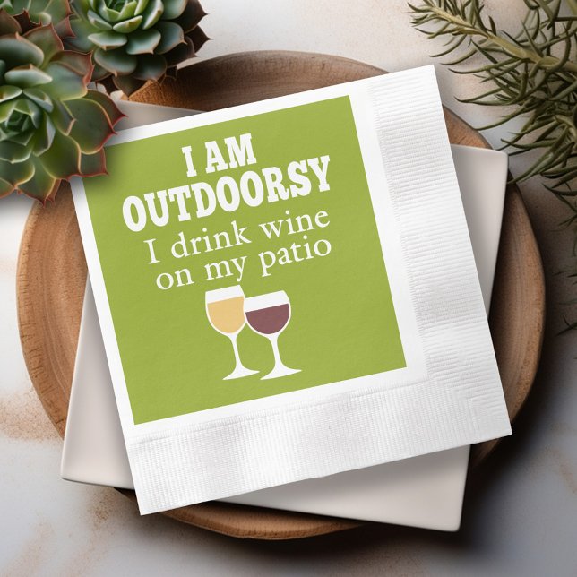 Lusnyj Vin-citat - Jag dricker vin på min patient Pappersservett (Funny Wine Napkins)