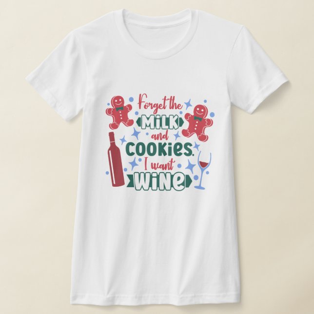 Lusnyj Vin Tee, jultomten Mjölk & Cookies T Shirt (Laydown)