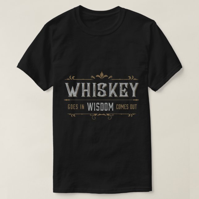 Lusnyj Whiskey åker på Wisdom kommer ut från Cockt T Shirt (Design framsida)