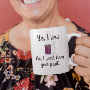 Lusnyja ja I Sew Sewing Seamstress Tailor Kaffemugg