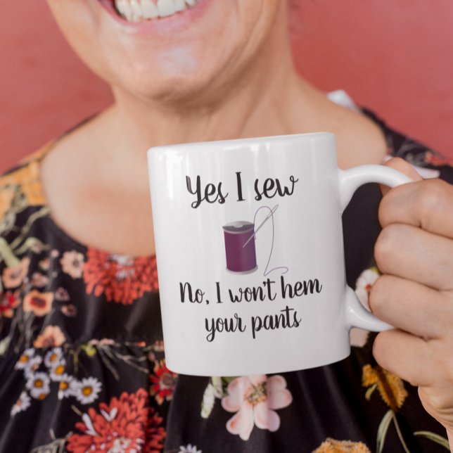 Lusnyja ja I Sew Sewing Seamstress Tailor Kaffemugg (Skapare uppladdad)
