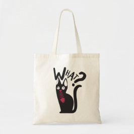 LusnyJoke Black Cat med Red Fish Minimalist Tygkasse