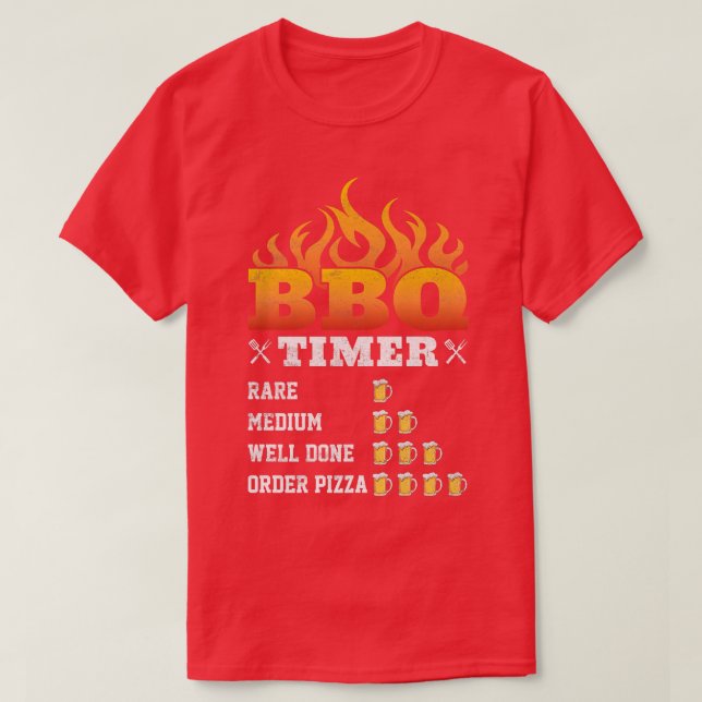 Lusnyk BBQ Timer, Beer Timing Barbeque Grilling Gr T Shirt (Design framsida)