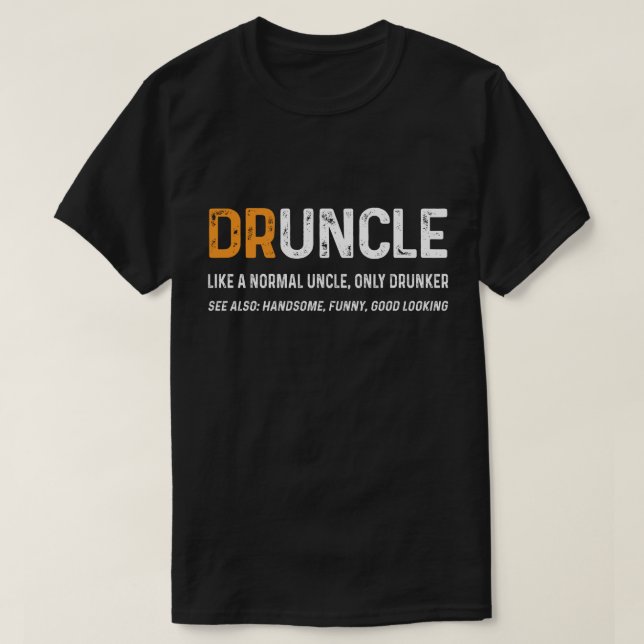 Lusnyk Drinking Gift, Drunk farbror Gift T Shirt (Design framsida)