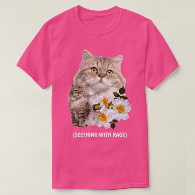 Lusnykåt Seething med Rage Sarkastic Kattunge T Shirt (Design framsida)