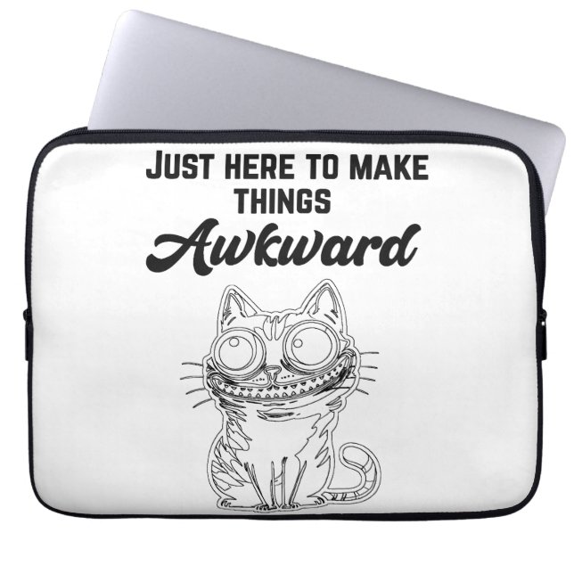 Lusnykatt - här för att göra Sak Awkward Laptop Fodral (Framsidan)