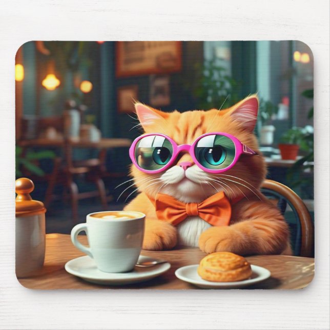 Lusnykatt i Kafe med kaffemusmusslor Musmatta (Framsidan)