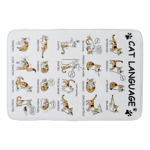 Lusnykatt med kroppsspråk, glatt Känslor Badrumsmatta