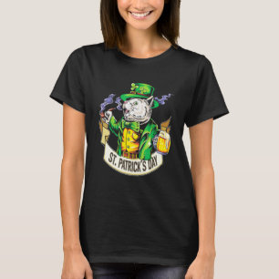 Lusnykatt med öl Lycklig St patrick's day T Shirt