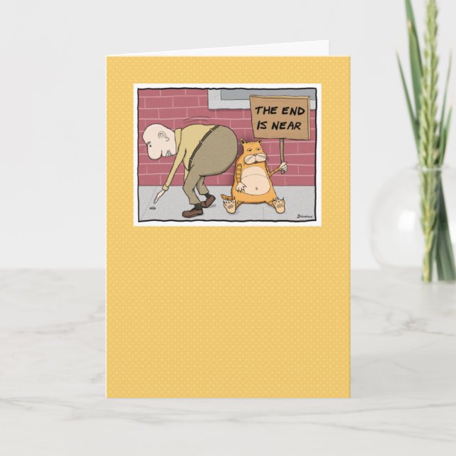 Lusnykatt nära en stor knapp födelsedag kort (Framsida)