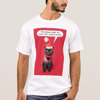 Lusnykatt som pressas i juldräkt t shirt