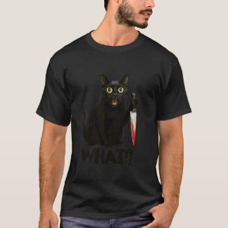 Lusnykatt vilken grafik, mörk katt med Knivar Sa T Shirt