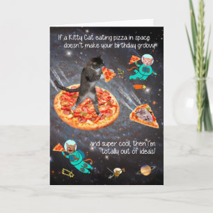 Lusnykatten Etat Pizza Birthday Greeting Card  Kort