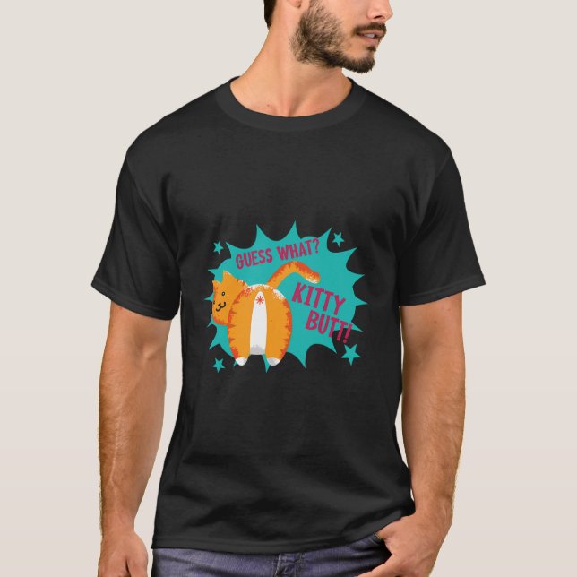 Lusnykatten gissar vad Kattunge Butt Kitten Owner  T Shirt (Framsida)