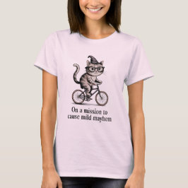 Lusnykatten på Bike - Vintage Mischievous Kattunge T Shirt