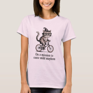 Lusnykatten på Bike - Vintage Mischievous Kattunge T Shirt