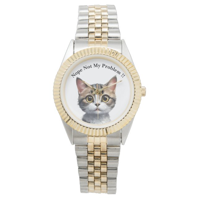 Lusnykatten säger inte mitt problem. armbandsur (Framsida)