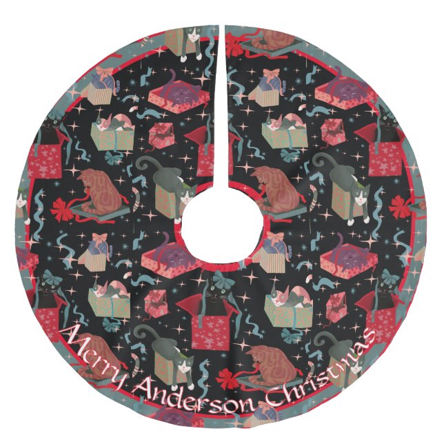 Lusnyketter i Personligen Julboxar Julgransmatta Borstad Polyester (Framsidan)