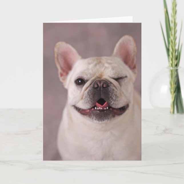 Lusnyknande Fransk för vinkling Bulldog Kort (Framsida)